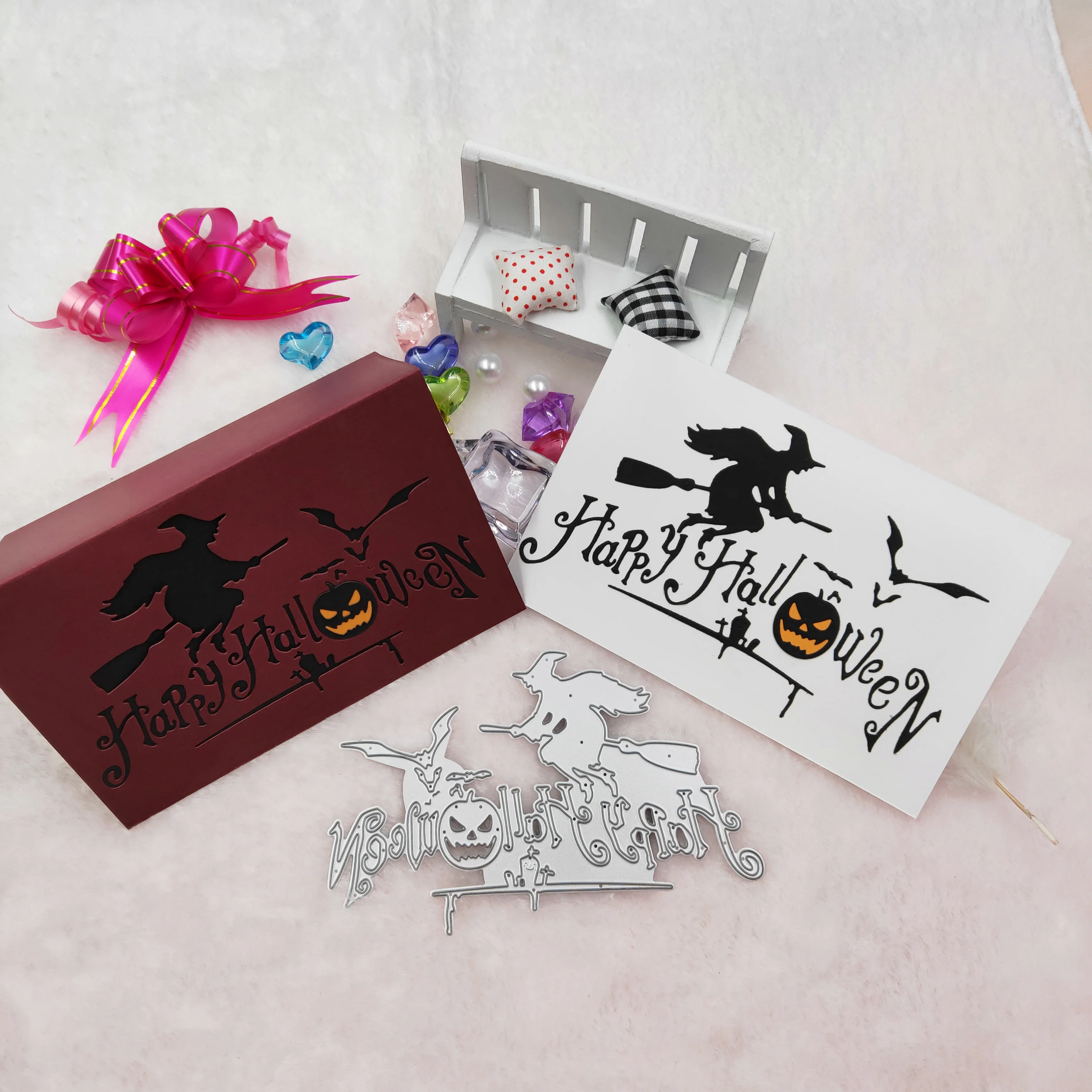 

Halloween witch bat metal cutting mold scrapbook 2019 new DIY scrapbook album greeting card decoration embossing DIY paper card