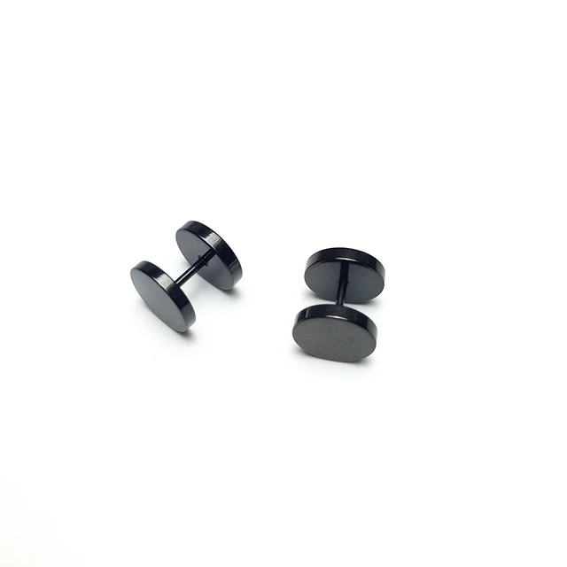 Fashion Stainless Steel Round Dumbbells Stud Earrings For Men Women Fashion Stainless Steel Round Dumbbells Stud Earrings For Men Women Punk Gothic Anium Barbell