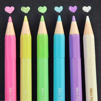 Korean Stationery Kawaii Cute Pencil Shape 0.38mm Color Gel Pen/0.5mm Watercolor Highlighter Markers & Liquid Chalk Pen Set 8 color suit highlighter chalk markers chalkboard erasable dustless water based non toxic liquid pens set