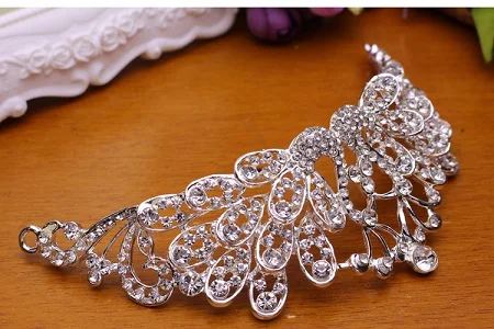 Classic White Water drop Bridal NecklaceEarrings 3 Crystal Women Wedding jewelry set  (21)