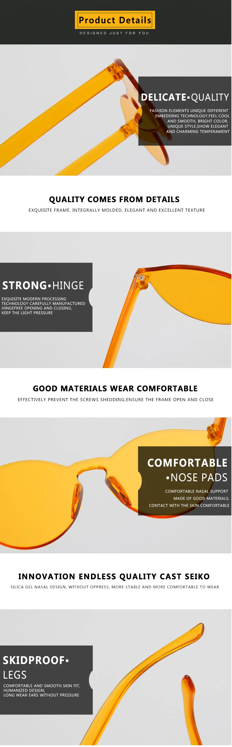 new arrival round orange sunglasses women transparent orange purple frameless sun glasses festival oculos de sol feminino