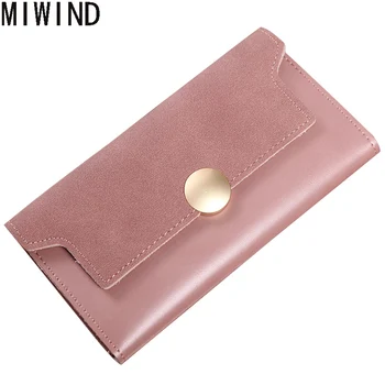 

Retro Matte leather Women Wallets Female Long Purse Clutch Casual Hasp Cell Phone Clutch Card Holder Free Shipping 1394