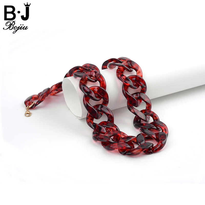 Женский чокер BOJIU из смолы ожерелье цепочка красочные женские очаровательные