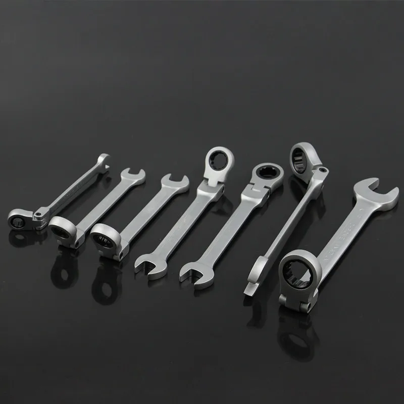 

8/10/12/13/14/17/19MM 7 Pcs/Set Flexible Ratchet Wrench Set For Car Repair Tools Gear Torque Spanner Wrench Tools A Set of Keys