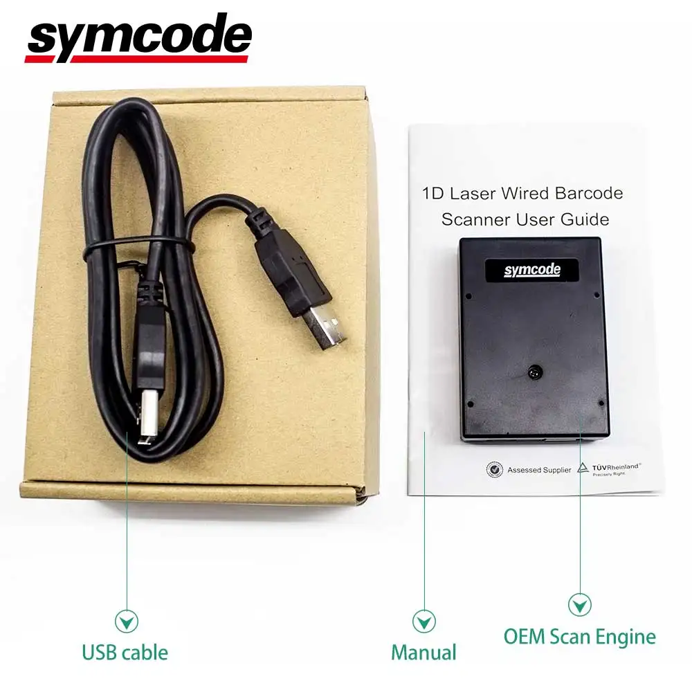 Автоматический сканер штрих кодов Symcode USB лазерный проводной портативный