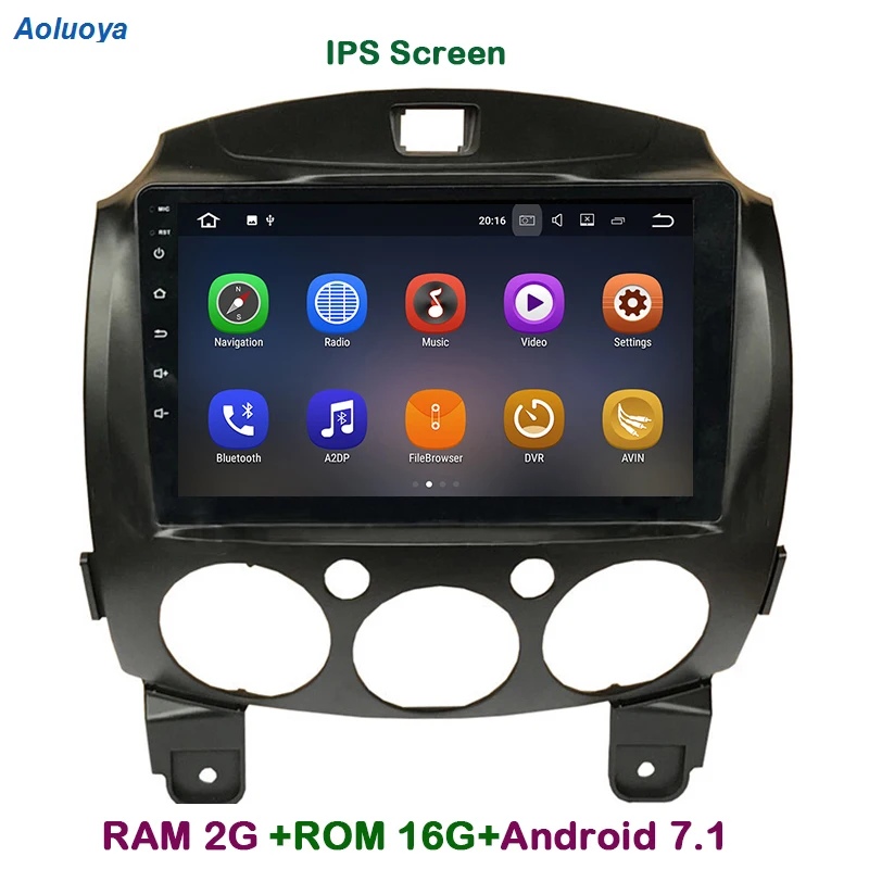 Aoluoya IPS RAM 2G Android 7 1 автомобильный DVD GPS навигатор для Mazda 2 2007 2010 2011 2012 стерео радио