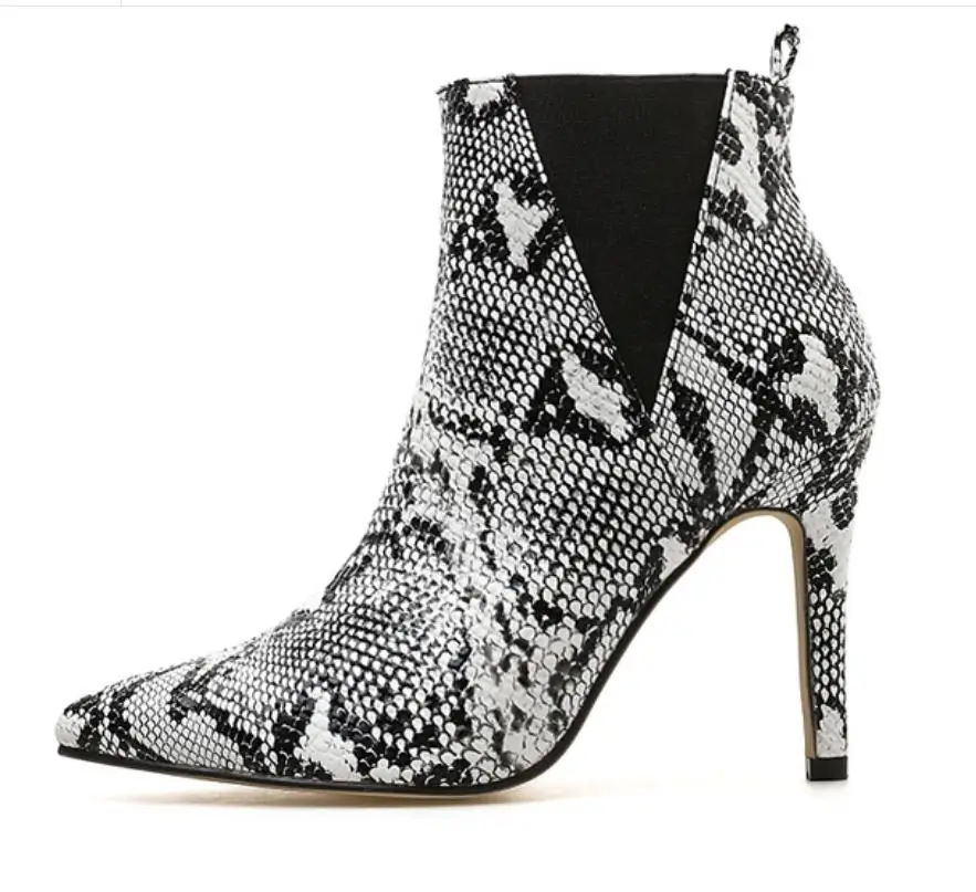 

New leopard pointed female boots fine with high-heeled boots boots fashion footwear