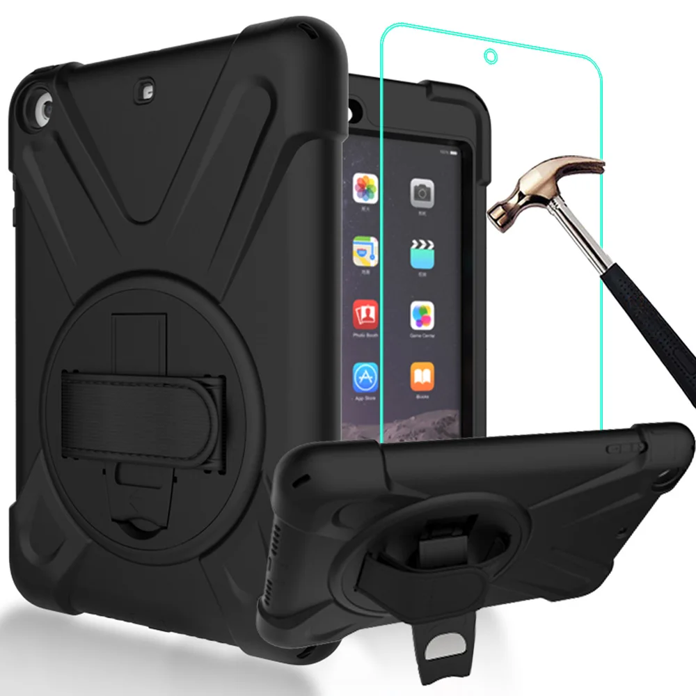 

For iPad Mini 1/2/3 7.9 inch Case With Screen Protector Rugged Shockproof Anti-Slip Hybrid PC+Silicone Bumper Protective Case