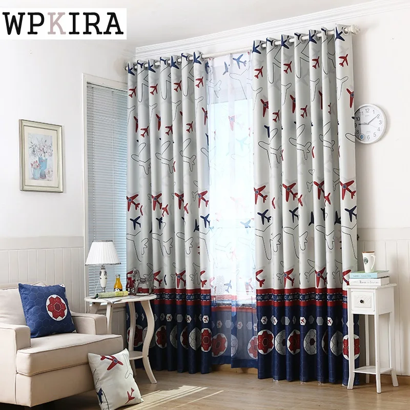 Современные Мультяшные занавески с милым рисунком самолета для экрана фотообои