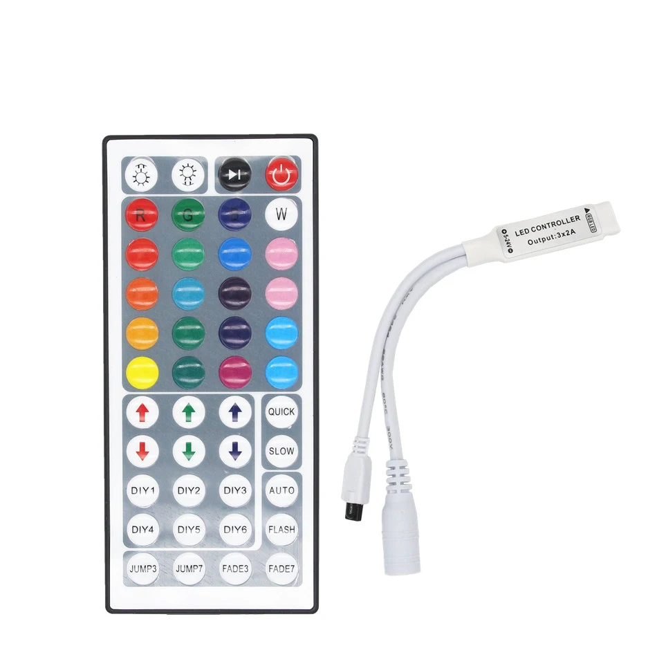 

DC12V 44Key Mini IR Remote Controller With Mini Receiver For 5050 3528 2835 RGB LED Strip Light /Led Tape Controller