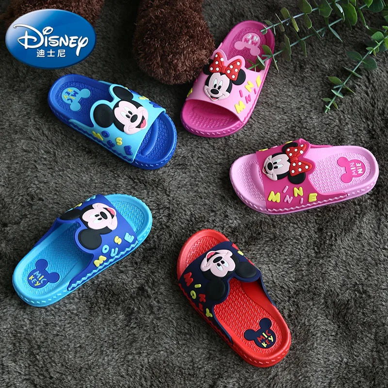 Disney new children's shoes baby slippers Cartoon Boys and Girls Slippers Mickey Mini Indoor anti-slip Baby Cool Slippers