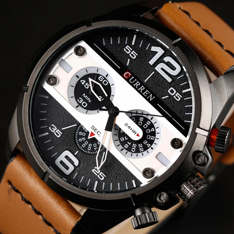 

Curren 8259 Top Brand Creative Quartz watch men Luxury Casual quartz-watch Simple Designer Fashion strap clock male New