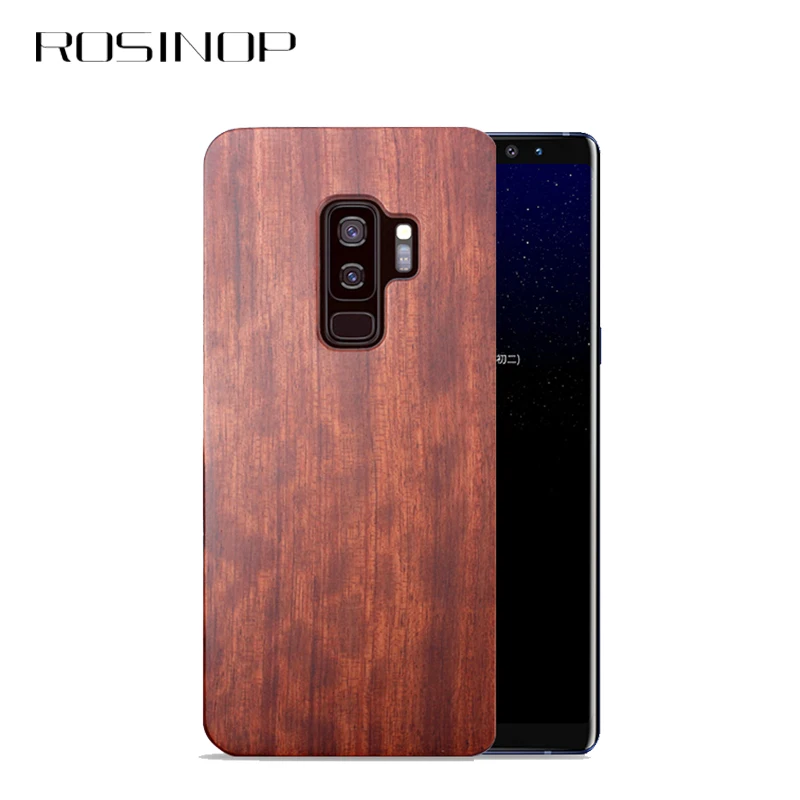 

ROSINOP Original Unique Wood Case For samsung galaxy S9 plus S8 Note 8 9 Nature Wooden Hard PC Case Cover Camera Protection
