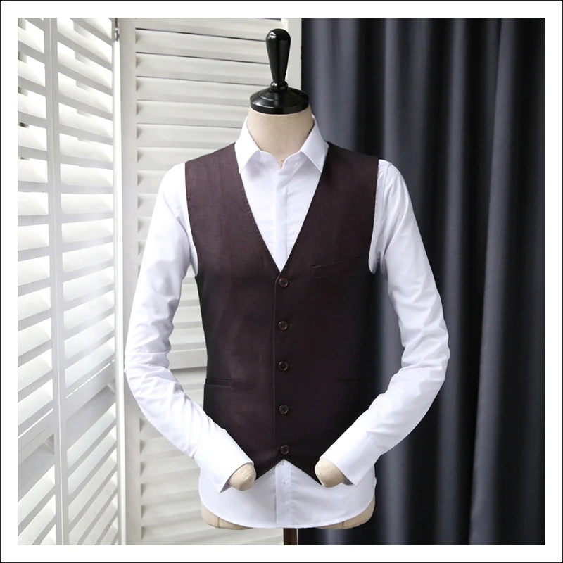 2018 New Arrival Spring Purple Wedding Dress Suit Vest Groom Vintage