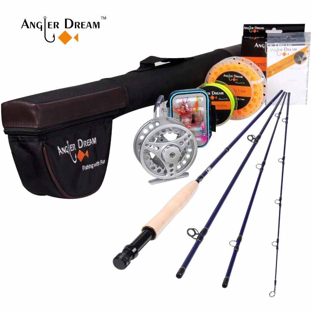 Angler Dream Fly рыболовные снасти 2,5 м 8'4'' 3WT спиннинги алюминиевая катушка для рыбалки с рыболовными приманками и линиями