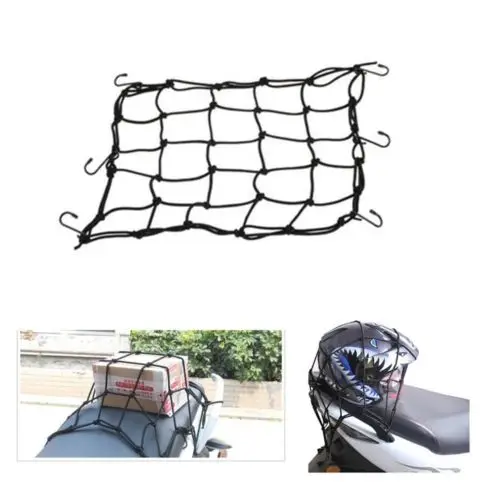 TCMT 3 color Option New Motorbike Motorcycle Helmet Bungee Luggage Cargo 6 Hooks Net Hold Down 40x40cm