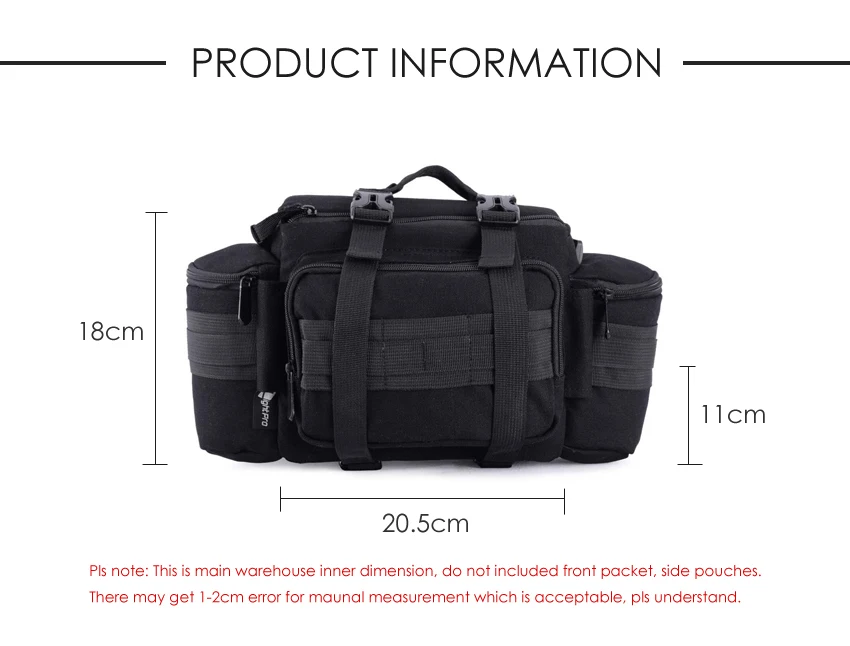 Многофункциональный DSLR холщовый Тактический поясной рюкзак сумка для камеры Мягкий пакет Molle один наплечный Чехол w/дождевик