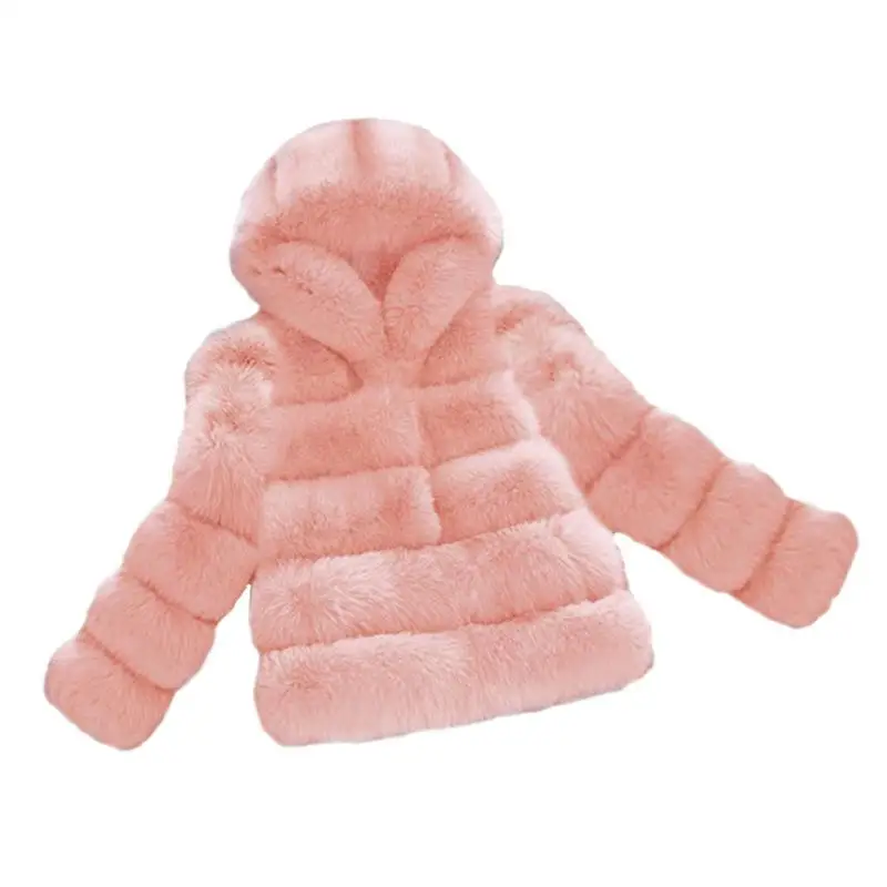 Fashion S-3XL Winter Luxury Faux Fox Fur Coat Slim Pink Purple Faux Fur Jacket Women Fake Fur Coats With Hat manteau fourrure