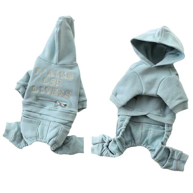 

Warm Pet Dog Clothes Winter 2018 New Dog Hoodie Pet Jumpsuit Cotton Cat Pet Clothes For Small Dogs French Bulldog Pet Dogs Coat
