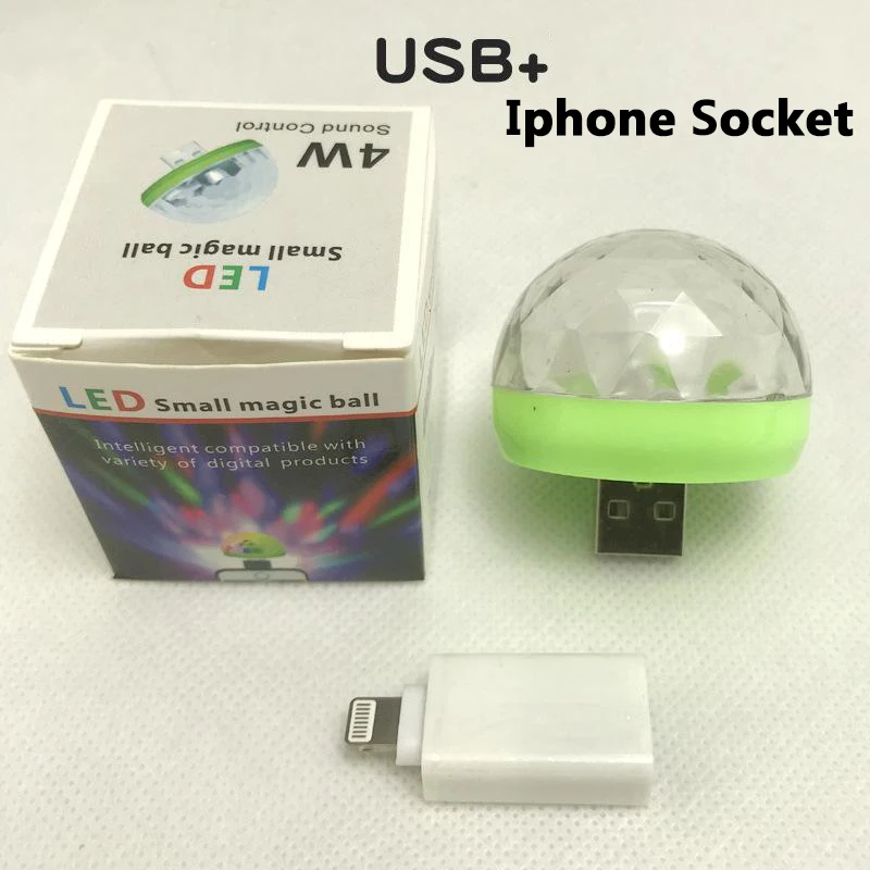 Рождественский подарок светодиодный Автомобильный USB атмосферный свет DJ RGB мини красочная музыкальная звуковая лампа для USB-C поверхности телефона - Испускаемый цвет: 3