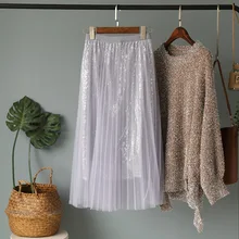 Длинная юбка до щиколотки из полиэстера и хлопка для женщин; ; Новинка года; сезон весна; газовая яркая Свободная юбка с высокой талией