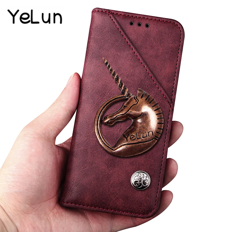 YeLun Luxury Retro Flip Leather Case For Xiaomi Mi4c Mi 4c Unicorn Wallet Style Cover Phone 4s/Mi4s | Мобильные телефоны и