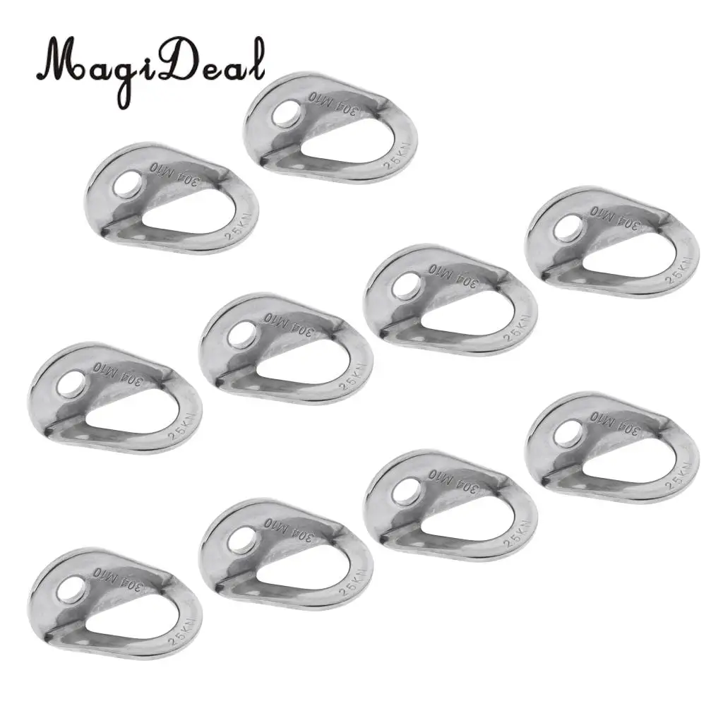 

MagiDeal 10Pcs 10mm 3/8" Rock Climbing Caving 25KN Anchor Bolt Hanger Plate 304 Stainless Steel for Belay Rescue Rigging Device