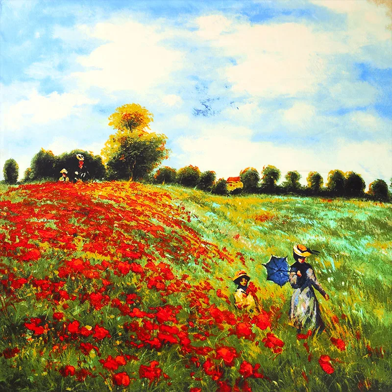 Kopen DANKEYISI Van Gogh Olieverf Real Zijden Sjaal Vierkante 90*90 cm Grote Mode Vrouwen Sjaal Luxe Merk Designer sjaals Vrouwelijke Wrap