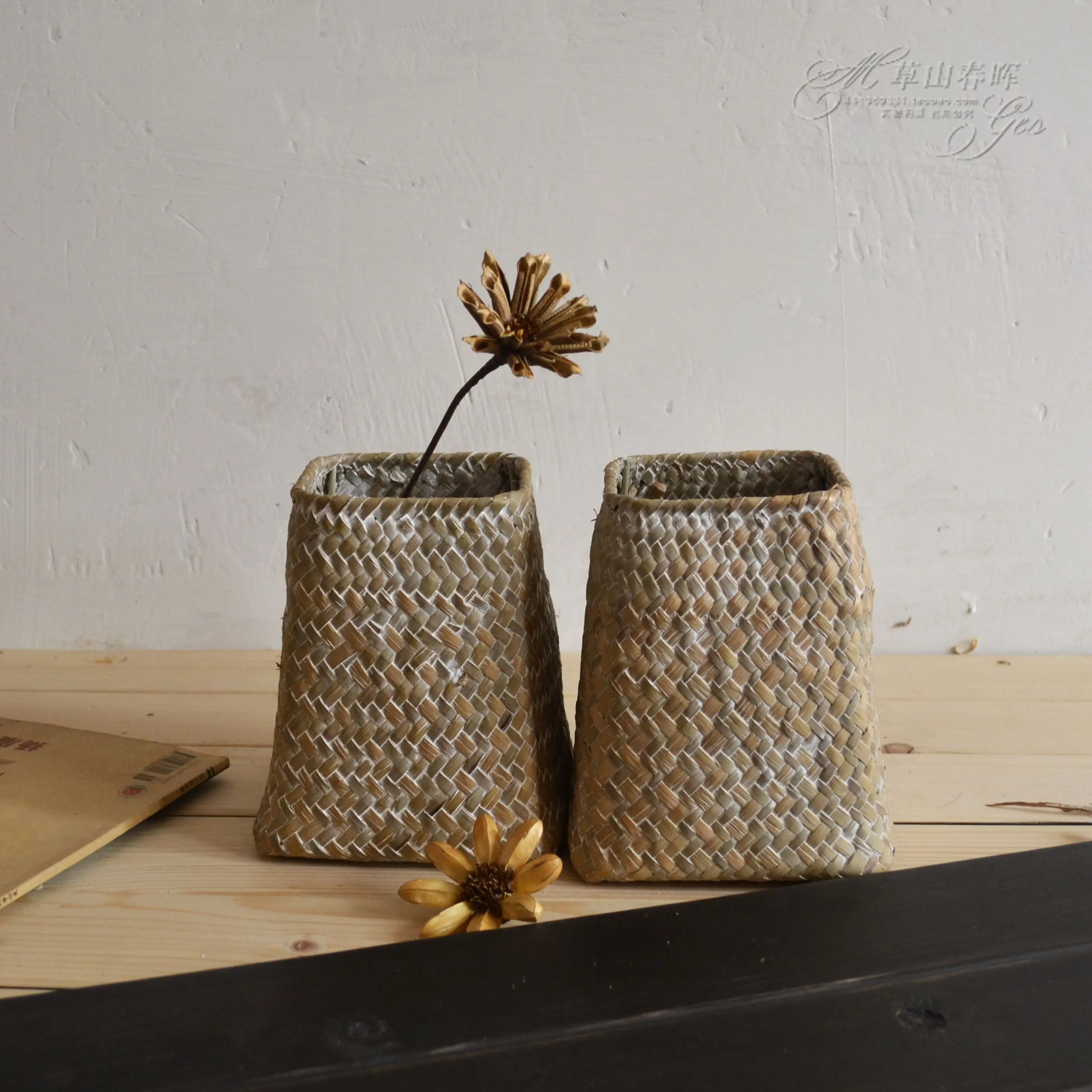 Buy 1pc Straw Vase Storage Basket Home decoration