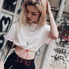 Women Girls Mesh Sheer Crop Top Short Sleeve Transparent T-Shirt Tee Tops Hot Sale contrast sheer mesh tee