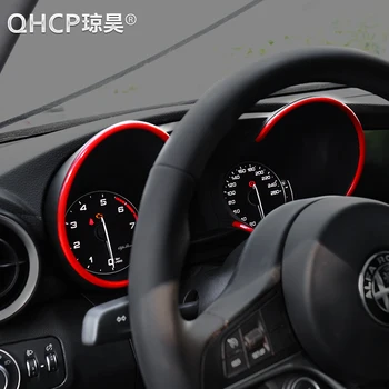 

QHCP 2 Colors ABS Dashboard Display Border Decoration Sticker Ring Cover Interior Accessories for Alfa Romeo Giulia Car Styling