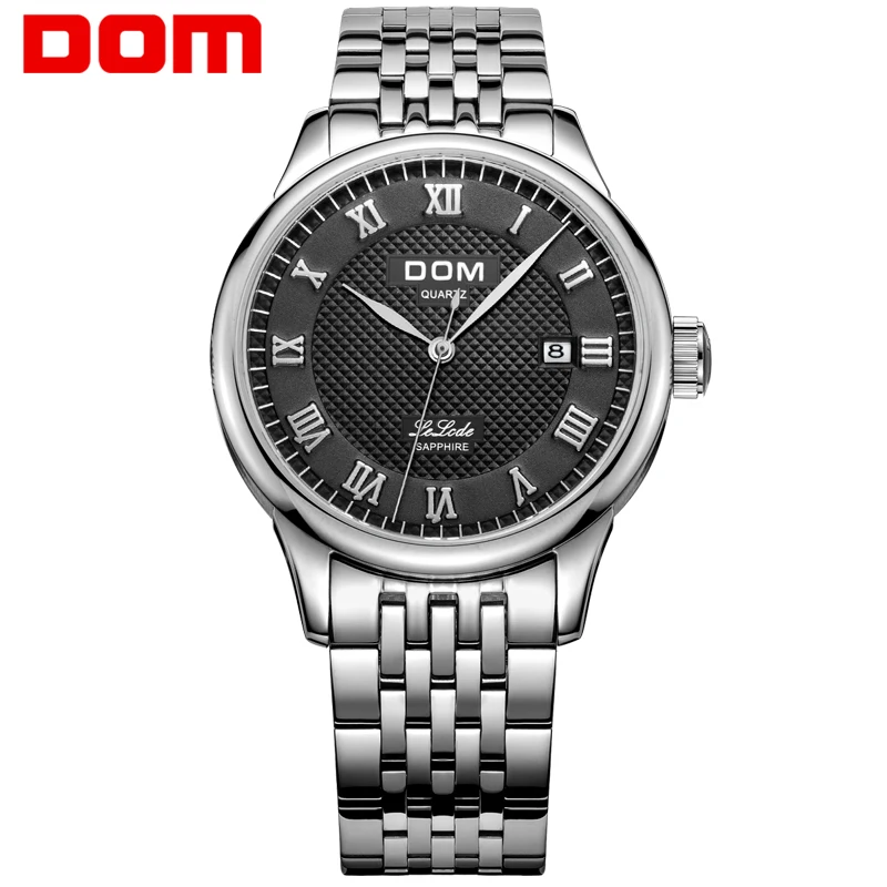 

DOM mens watches top brand luxury waterproof quartz Business leather watch reloj hombre marca de lujo Men watch