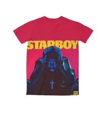 2 Styles Echt AMERIKANISCHEN UNS größe Nach maß Starboy x Die Weeknd 3D sublimationsdruck T-shirts plus größe