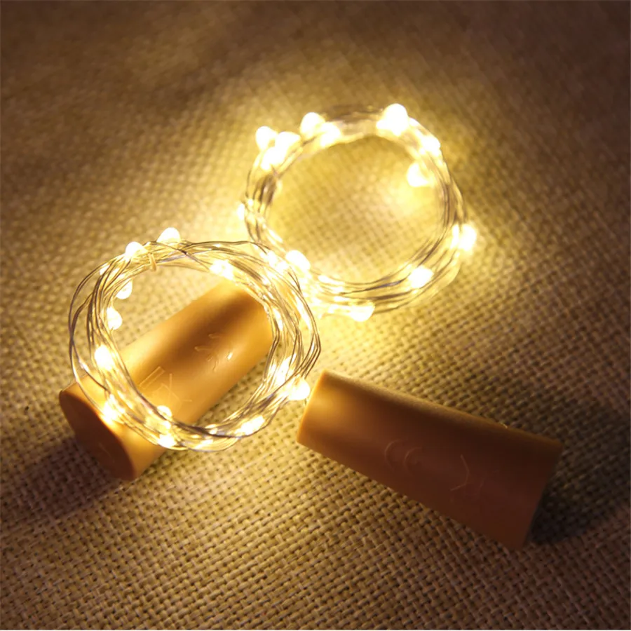 BEIAIDI 10 шт. пробковая пробка для бутылки вина светодиодная гирлянда 20LED медная
