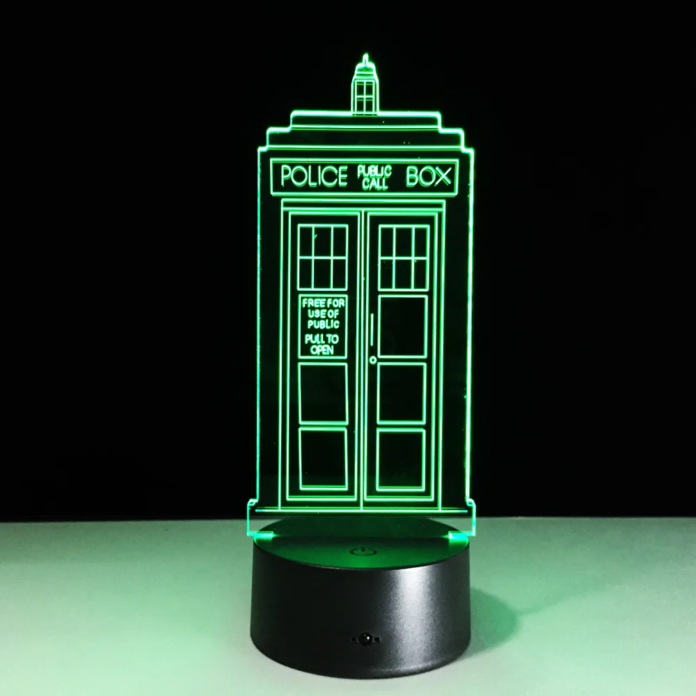 Доктор Кто Тардис 7 цветов Изменение визуальной иллюзии светодиодный светильник визуальная модная игрушка 3D светильник предприятие фигурка подарок для детей