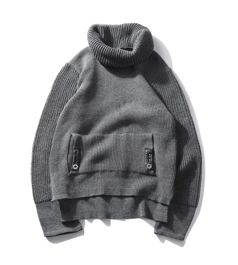 Men Pullover Sweaters Warm Thick knitted Sweater Men Autumn Winter Male Pullover Jumper Brand Clothing Black Dark Gray Muls 2017-06