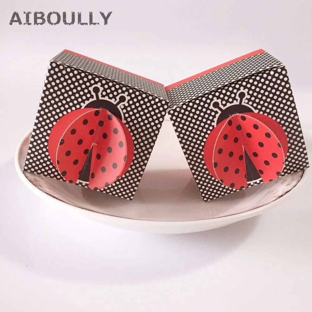 50 шт. коробка конфет с милыми Божьими коровками рисунок Kawaii Beetle для сладостей