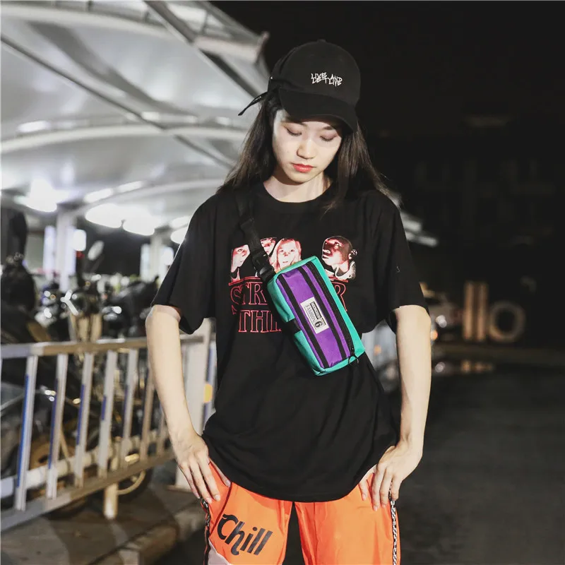 Menghuo Unisex Fanny Pack Belt Bag Panelled Waist Bag Purse Chest Fanny Pack Travel Cashier Belt Hip-hop Rock Boys Girl Bag 2018SRMQ3604