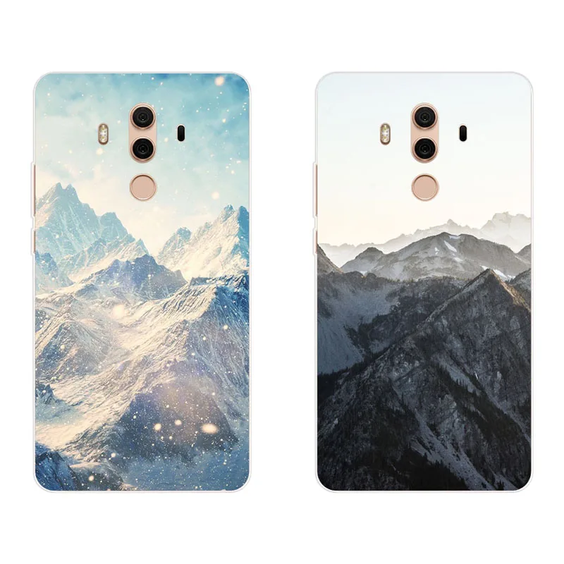 Huawei mate 10 Case Silicon Mountain scenery Painting Soft TPU Back Cover for pro Phone protect Bags shell |
