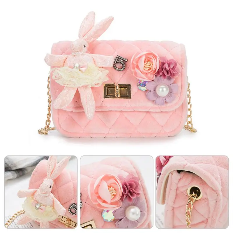 

THINKTHENDO 2019 New Fashion Flower Rabbit Toddler Kids Girls Shoulder Bag Handbag Purse Childrens School Messenger