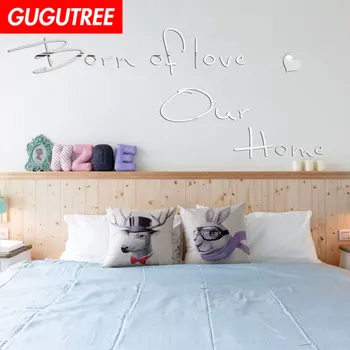 

Decorate Home 3D home letter art wall mirror sticker decoration Decals mural painting Removable Decor Wallpaper LF-1180