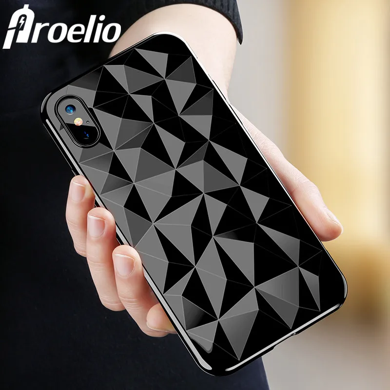 Proelio Diamond Texture Case For iPhone 8 7 Plus X Soft