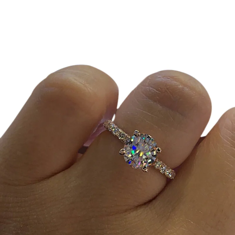

Best selling new flash round princess ring European and American fashion female engagement wedding ring1