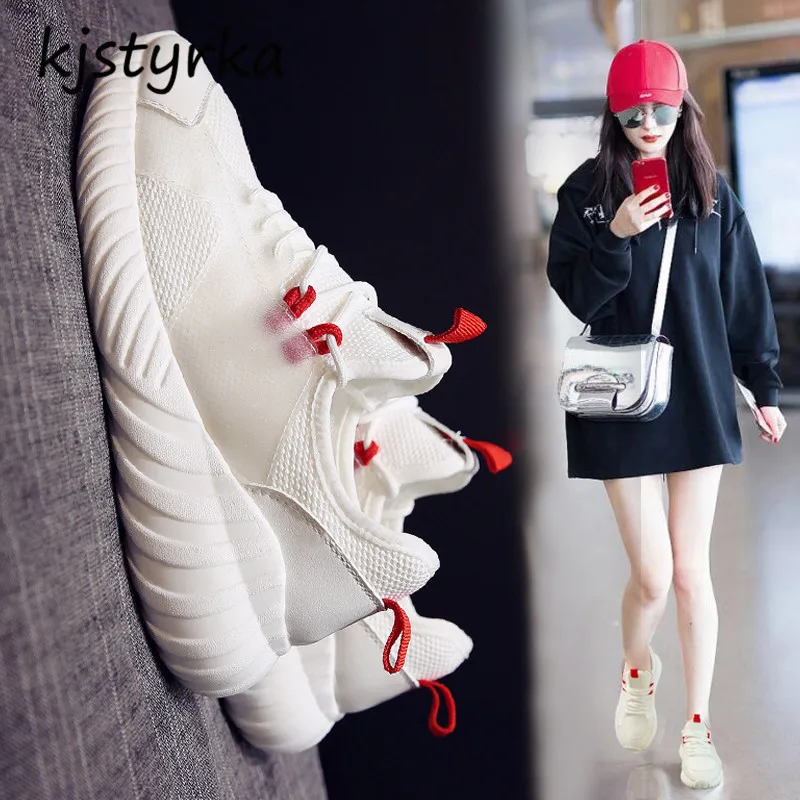 Respirant Blanc Espadrilles Chaussures Mode blanc Casual Mesh slip Noir Sneakers Femme Designer Dames 2018 Non Kjstyrka Marque c6HqAw7pgY