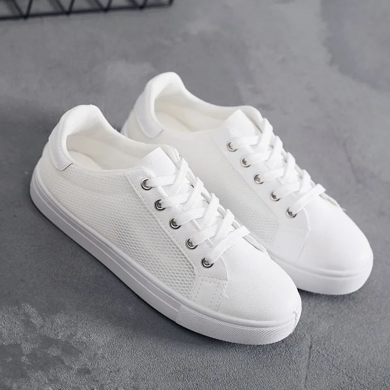 

2019 summer brand designer ladies sneakers fashion casual shoes breathable flat shoes mesh zapatos de mujer fashion White shoes