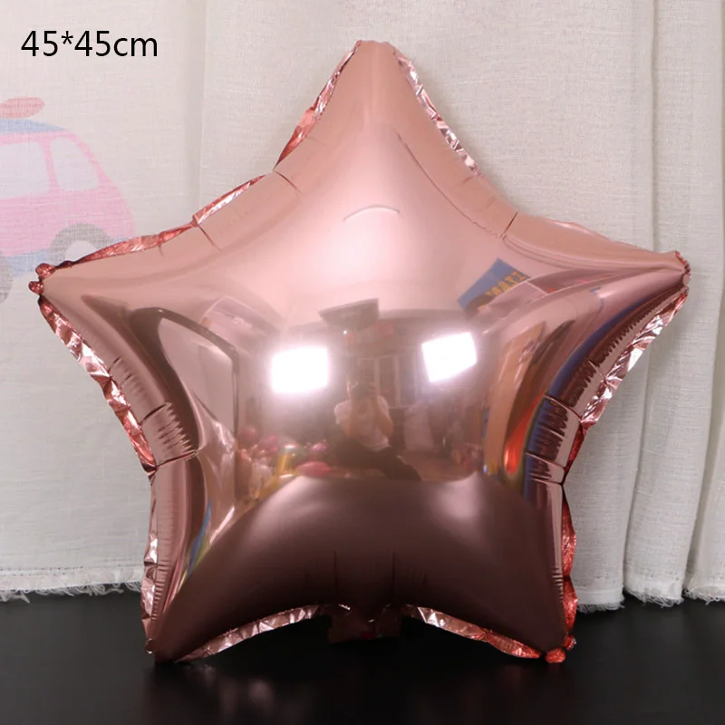 New 18-inch rose gold Star and Heart aluminum balloon children's birthday party Bride and groom wedding decoration balloons New 18-inch rose gold Star and Heart aluminum balloon children's birthday party Bride and groom wedding decoration balloons