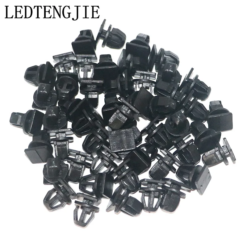 LEDTENGJIE 50PCS Black Plastic Auto Fasteners Clips Car Door Trim Panel
