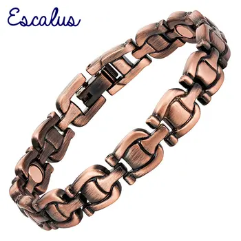 

Escalus Bio Energy Women Bracelet Antiuqe Copper Magnetic Charm Bracelets For Men Jewellery Gift Horse Hoof Healing Wristband