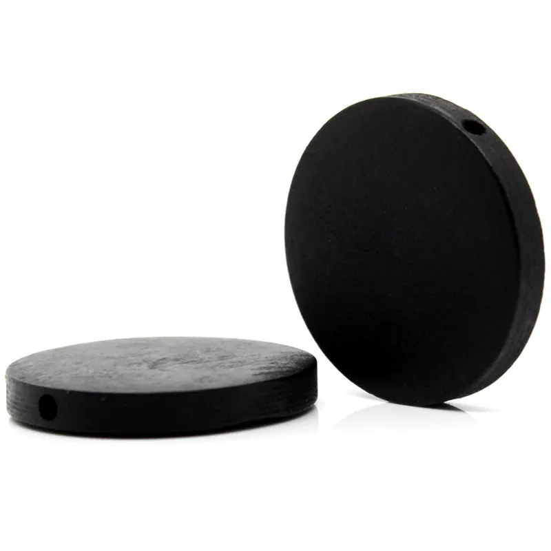 Buy 30Pcs Black Flat Round Wood Spacer Beads Jewelry