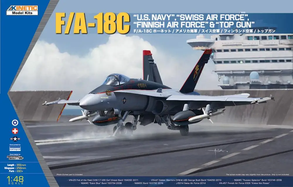 

Kinetic 1/48 F/A-18C US Navy Swiss AirForce, Finnish AirForce etc Model Kit